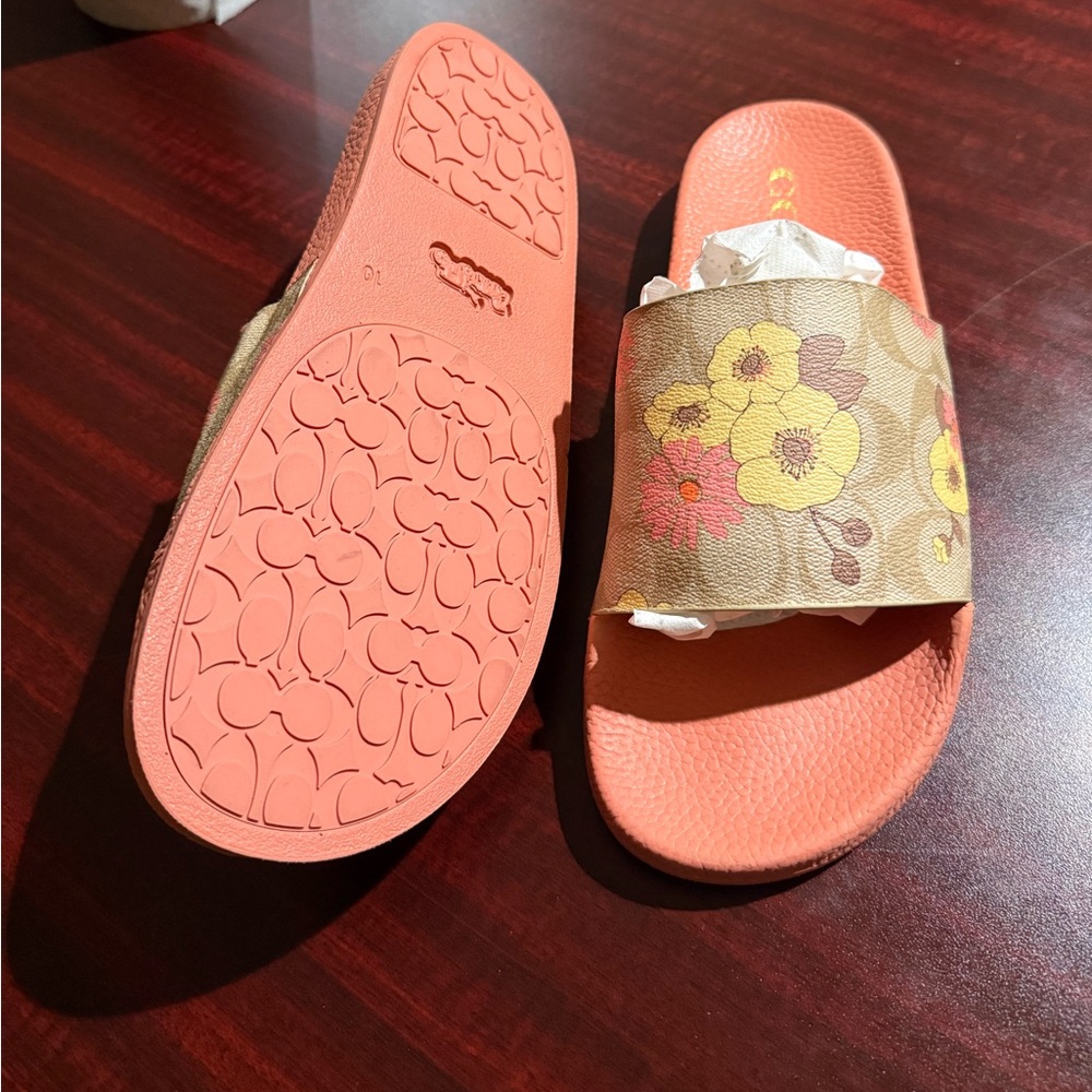 Coach Orange Floral Slides - Picture 3 of 3